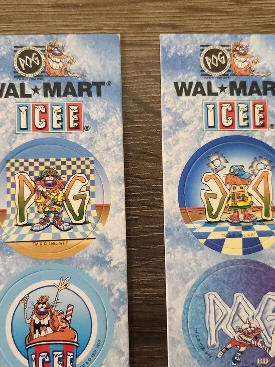 POGS Milkcaps WAL-MART ICEE Complete Set Intact on Cards 1995 90's Rare Vintage - Picture 8 of 10